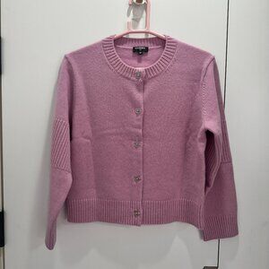 Chanel Pink Cashmere Cardigan--Size 40